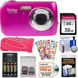 Vivitar ViviCam F126 Pink Digital Camera + Bundle