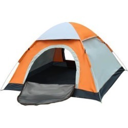 Backpacking Sun Shelter Water Resistant Automatic Camping Tent 3-4 Person Orange