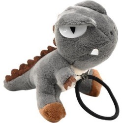 Hair Ring Dinosaur Head Rope Plush Toy Short Plush Toy for Kids Gray B