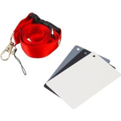 3 in 1 Pocket Size Digital Camera White Black Grey Balance Exposure Cards with Neck Strap for Digital Pography Cameras