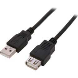 Nippon Labs USB-15-MF-BK USB 2.0 A/Male to A/Female Extension Cable