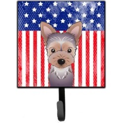 American Flag and Yorkie Puppy Leash or Key Holder BB2162SH4