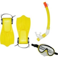 16' Yellow and Clear Junior Swimming Pool Snorkeling Set - Small