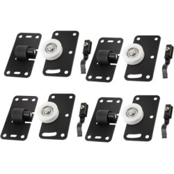 Unique Bargains 4 Sets Furniture Hardware Black Iron Plate Sliding Door Roller Wheel 30mm Dia