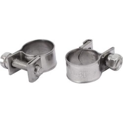 11mm-13mm 304 Stainless Steel Screw Mounted Adjustable Pipe Hose Clamps 2pcs