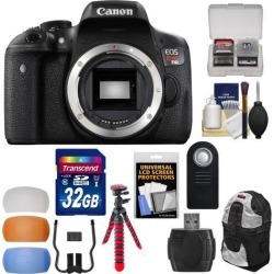 Canon EOS Rebel T6i Wi-Fi Digital SLR Camera Body with 32GB Card + Backpack Case + Flex Tripod + Remote + Diffusers + Kit