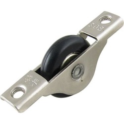 Unique Bargains Home Wardrobe Slide Door Assembly Black Single Wheel Roller