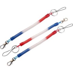 Spring Coil Key Ring Keychain Mobile Phone Rope Lobster Clasp Buckle 3 Pcs