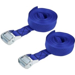 5.5Mx38mm Lashing Strap Cargo Tie Down Straps w Cam Lock Buckle 500Kg Work Load, Blue, 2Pcs