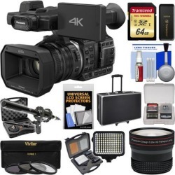 Panasonic HC-X1000 4K Ultra HD Wi-Fi Video Camera Camcorder with Fisheye Lens + 64GB Card + Case + LED Light Set + Microphone Set + Accessory Kit