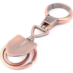 Swivel Lobster Clasp Shovel Shape Pendant Keychain Keyring Brass Tone
