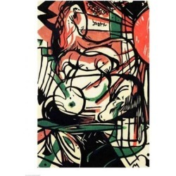 Posterazzi BALXKH206043LARGE The Birth of The Horse 1913 Poster Print by Franz Marc - 24 x 36 in. - Large