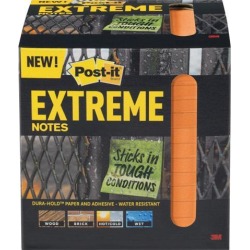 Post-it XTRM3312TRYO Extreme Notes, 3 in. x 3 in, Orange, 12 Pads/Pack, 45 Sheets/Pad