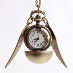 Antique Pocket Watch Harry Potter Ball Angel Wings Pocket Watch