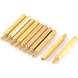 10pcs M3x30mm Male to Female Brass Hex Hexagon Standoff Spacer Pillar for PCB