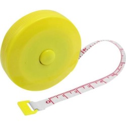 Unique Bargains Double Side 1.5M 60 Inches Retractable Fiber Glass Tape Measure Yellow