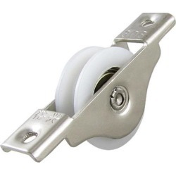 Unique Bargains Unique Bargains Wardrobe Door Hardware Top Plate 1.3' Diamter White Plastic Wheel Roller