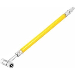 Unique Bargains Metal Double Head Motorbike Bike CyclingTire Air Pump Hose Valve Yellow
