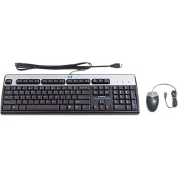 HP 631341-B21 Black Wired USB BFR-PVC US Keyboard/Mouse Kit