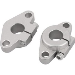 SHF12 12mm Dia CNC Route Machine Linear Rod Rail Shaft Supports Silver Tone 2pcs