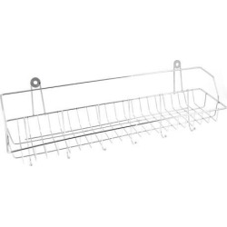 Unique Bargains Metal Wall Hooks Handbag Coat Towel 6 Hangers Wall Storage Shelf Rack