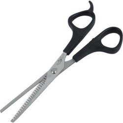 Unique Bargains 6.3' Stainless Steel Thinning Scissors Shear Barbers Salon Hairdresser Hair Cutting Black Silver Tone