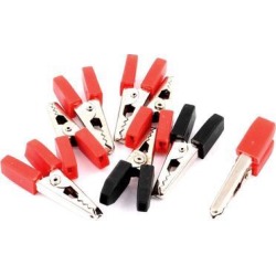 8 Pcs Insulated Finger Grip Crocodile Clips Black Red for Car Battery Test