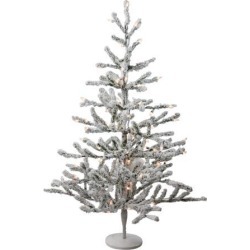 3' Pre-Lit Flocked Alpine Twig Artificial Christmas Tree - Warm White Lights
