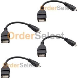 4 NEW USB Micro B to A Adapter Converter OTG Cable for Android Cell Phone HOT!