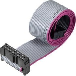 IDC Wire Flat Ribbon Cable FC/FC Connector A-type 16Pins 2.54mm Pitch 50cm Length Gray