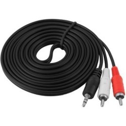 3.5mm Plug Male to 2 RCA Male Audio Stereo Cable 3 Meters Long for Tablet