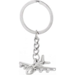 Unique Bargains Airplane Design Pendant Keychain Key Ring Decor Silver Tone
