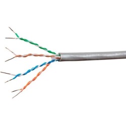 Monoprice Cat6A Ethernet Bulk Cable - Network Internet Cord - Solid, 550Mhz, UTP, CMR, Riser Rated, Pure Bare Copper Wire, 10G, 23AWG, No Logo.