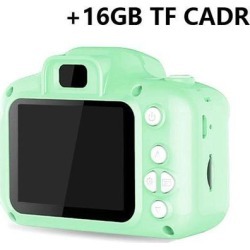 Children Mini Digital Camera Kids Educational Toys with 16GB Memory Card as Children Baby Gift green