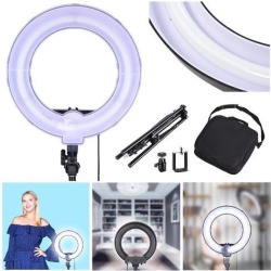 14' 35W Dimmable Ring Light with Adjustable Stand 5500K Live Video Selfie Lighting for Phone Camera