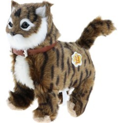 Electronic Plush Cat Toys Stuffed Toys Walking Cat Meow Toys Kids Toy Brown