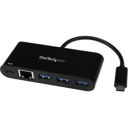 StarTech HB30C3AGEPD 3 Port USB C Hub w/ GbE & PD 2.0 - USB-C to 2 x USB-A - USB 3.0 Hub - USB Port Expander - USB Port Hub w/ GbE & Power Delivery