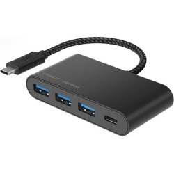 Cygnett 2 in 1 USB-C to 3xUSB-A and USB-C Hub - Black