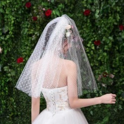 Wedding Bridal Veil+Comb 2/3/4 Ply White-2 Ply