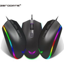 ZERODATE RGB LED Backlight Optical Ergonomic Mouse for PC S900 Computer Gaming Mouse 1600DPI 4 Buttons USB Wired Mice