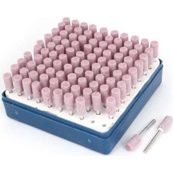 Unique Bargains 100pcs 3mm Shank 8x16mm Cylindrical Tip Polishing Grinding Mounted Points Stone