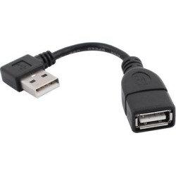 USB 2.0 Left Angle 90 Degree A Male to A Female Extension Cable 10cm Length
