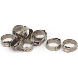 13.7mm-16.2mm 304 Stainless Steel Adjustable Cable Pipe Tight Hose Clamps 10pcs