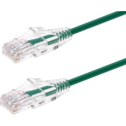Monoprice Cat6 Ethernet Patch Cable - 0.5 feet - Green Snagless RJ45 Stranded 550MHz UTP CMR Riser Rated Pure Bare Copper Wire 28AWG - SlimRun.