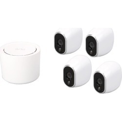 NETGEAR Arlo Smart Home Security Camera System - 4 HD, 100% Wire-Free, Indoor / Outdoor Cameras with Night Vision Battery Powered - VMS3430-100NAS