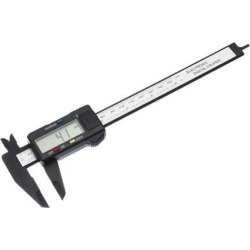 Digital Caliper 6 Inch 150mm X 0.01mm Carbon Steel and Plastic Measuring Tool for Measurements Outside Inside Depth with Storage Case