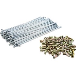 36set Wheel Plated Spoke 180mm Length 3mm Thread Dia Universal w/ Nipples for Motorcycle