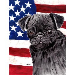 Carolines Treasures SC9011GF 11 x 15 in. Usa American Flag With Pug Flag Garden Size