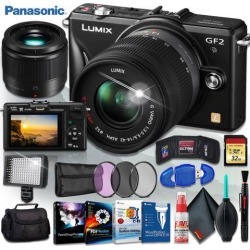 Panasonic Lumix G DMC-GF2K Digital Camera (BODY ONLY) + Panasonic Lumix G 25mm f/1.7 ASPH. Lens + Corel Program Kit + Camera Case + 32gb Memory Kit +