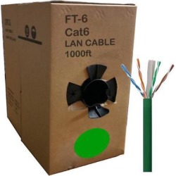 Globaltone Bulk Ethernet Network Cable 23AWG Cat6 UTP CCA FT4 1000 Ft